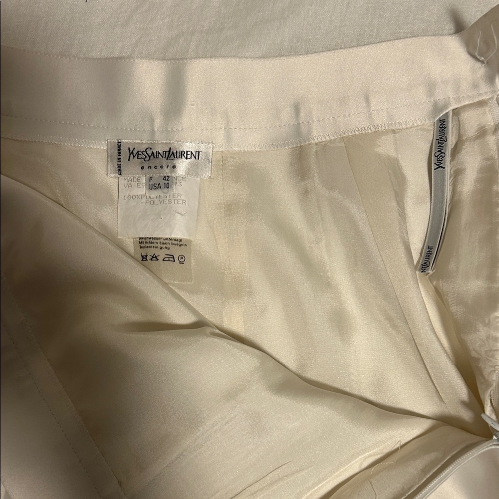 Yves Saint Laurent Cream Pencil Skirt
